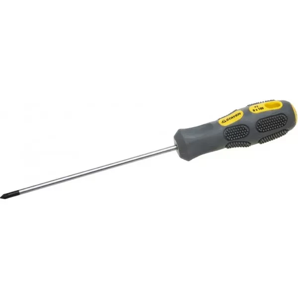 Отвертка STAYER "PROFESSIONAL" "MAX-GRIP" слесарная, Cr-V, намагниченная, PZ №0х100мм 25822-0-100 G купить в Кургане