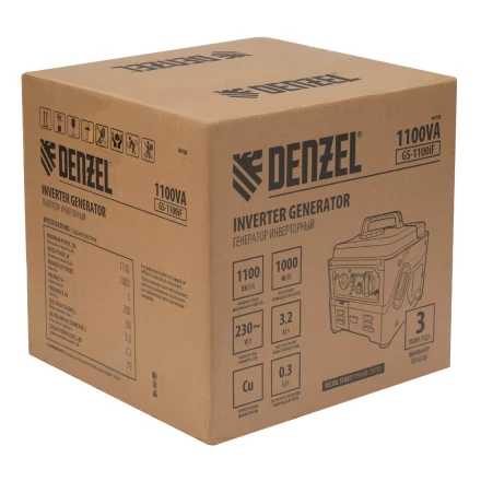 Генератор инверторный DENZEL GS-1100iF 94706, 1,1 кВт, 230 В, ручной старт купить в Кургане
