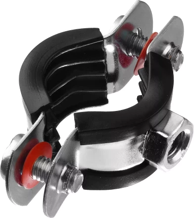 Хомут трубный с гайкой, оцинкованный, 1/2&quot;, 10шт, ЗУБР Мастер 37850-20-24 37850-20-24 купить в Кургане