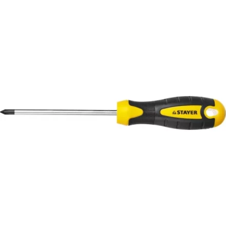 Отвертка STAYER &quot;MASTER&quot; &quot;ТECHNO&quot;, двухкомпонентная рукоятка, магнитный наконечник, Cr-V, PH1x100мм 2508-1-10_z02 купить в Кургане