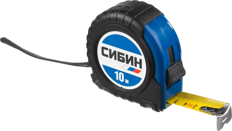Рулетка СИБИН, обрезиненный пластиковый корпус, 10м/25мм 34019-10-25 купить в Кургане