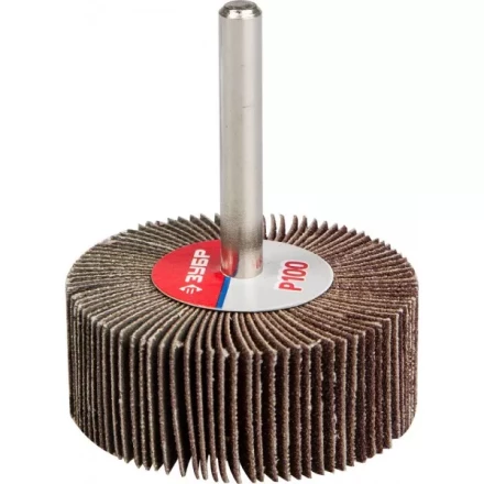 Круг шлифовальный ЗУБР &quot;МАСТЕР&quot; веерный лепестковый, на шпильке, тип КЛО, зерно-электрокорунд нормальный, P100, 20х50мм 36601-100 купить в Кургане