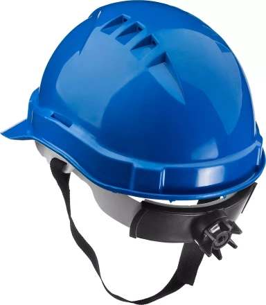 Каска защитная ЗУБР &quot;ЭКСПЕРТ&quot; храповый механизм регулировки размера, синяя 11094-3 купить в Кургане