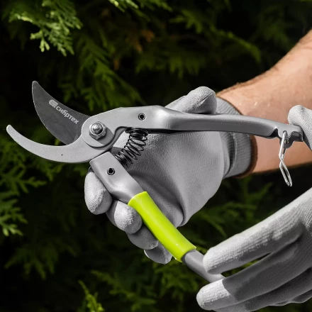 Секатор прямого реза Сибртех, 225 мм, металлические рукоятки, нижняя в ПВХ-оболочке, 604695 купить в Кургане