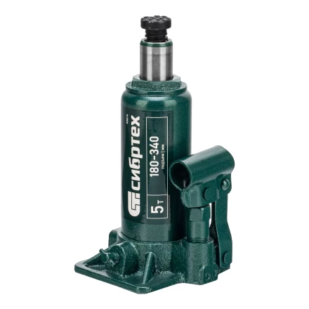 Домкрат гидравлический бутылочный Сибртех 50814, 5 т, 180-340 мм, в пласт. кейсе купить в Кургане