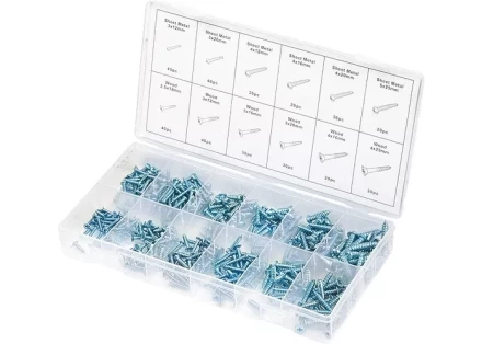 Набор саморезов по дереву и металлу 360 предметов СИБРТЕХ 47618 купить в Кургане