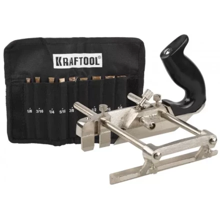 Рубанок KRAFTOOL "EXPERT" металлический для специальных работ, модель "A52", 9 ножей в комплекте, 210мм 1-18541-H9_z01 купить в Кургане