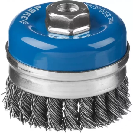 ЗУБР &quot;ПРОФЕССИОНАЛ&quot;. Щетка чашечная усиленная для УШМ, плетеные пучки стальной проволоки 0,8мм, 80ммхМ14 35271-080_z02 купить в Кургане