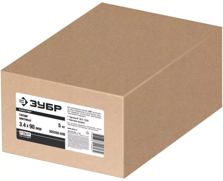 ЗУБР 90 x 3.4 мм, 5 кг, винтовые гвозди (305260-090) купить в Кургане