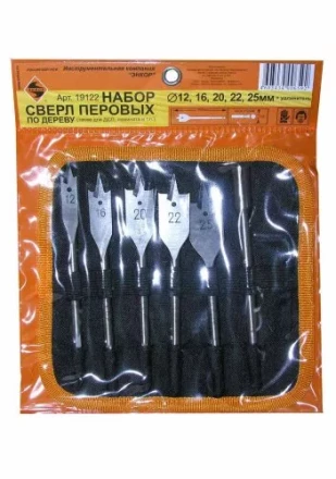Набор сверл перовых  5 шт12-25х152мм+ 1удл.в сум1/1/40 19122 купить в Кургане
