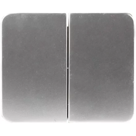 Выключатель СВЕТОЗАР &quot;ГАММА&quot; двухклавишный, без вставки и рамки, цвет светло-серый металлик, 10A/~250B SV-54134-SM купить в Кургане