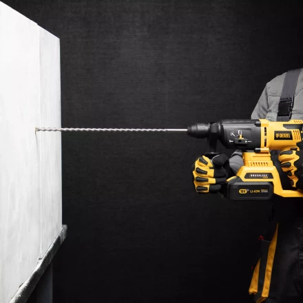 Бур по бетону Denzel, 12 x 460 мм,  двойная спираль, три пылеотводящие кромки, 705027 купить в Кургане