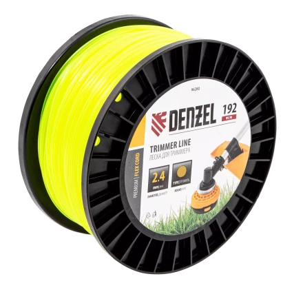 Леска для триммера круглая Denzel, 2,4мм х 192м, на DIN катушке FLEX CORD, 96280 купить в Кургане