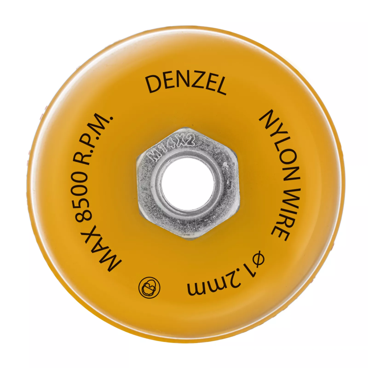 Щетка для УШМ Denzel, 100 мм, Чашка, нейлоновая щетина, М14, 74469 купить в Кургане