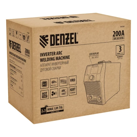 Аппарат инвертор. дуговой сварки Denzel SDR-205 Ultra, 200 А, ПВ 60% 94360 купить в Кургане