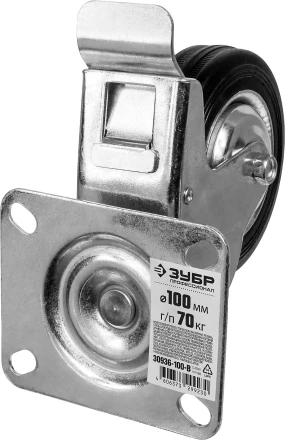 Колеса поворотные с тормозом из литой резины с металлическим диском серия ПРОФЕССИОНАЛ купить в Кургане