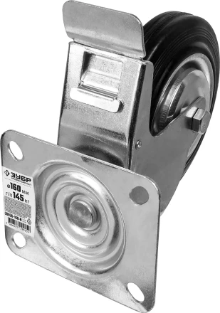 Колеса поворотные с тормозом из литой резины с металлическим диском серия ПРОФЕССИОНАЛ купить в Кургане