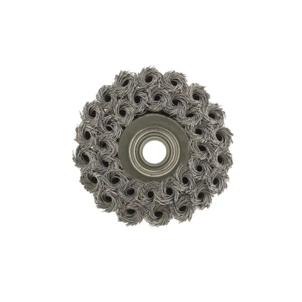 Щетка для УШМ 75 мм М14 &quot;чашка&quot; двухрядная крученая проволока 0,5 мм MTX 74681 купить в Кургане