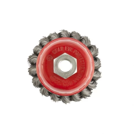 Щетка для УШМ 75 мм М14 &quot;чашка&quot; двухрядная крученая проволока 0,5 мм MTX 74681 купить в Кургане