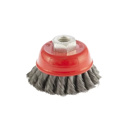 Щетка для УШМ 75 мм М14 &quot;чашка&quot; двухрядная крученая проволока 0,5 мм MTX 74681 купить в Кургане