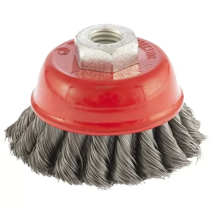 Щетка для УШМ 75 мм М14 &quot;чашка&quot; двухрядная крученая проволока 0,5 мм MTX 74681 купить в Кургане