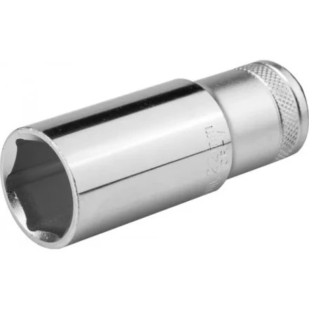 Торцовая головка KRAFTOOL &quot;INDUSTRIE QUALITAT&quot;, удлиненная, Cr-V, FLANK, хромосатинированная, 1/2&quot;, 22 мм 27807-22_z01 купить в Кургане