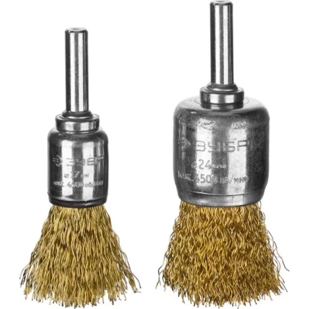 ЗУБР &quot;ПРОФЕССИОНАЛ&quot;. Набор щеток кистевых для дрели, витая стальная латунированная проволока 0,3мм, для дрели, 2шт 3532-H2_z02 купить в Кургане