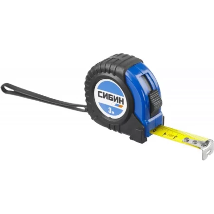Рулетка СИБИН, обрезиненный пластиковый корпус, 3м/16мм 34019-03-16 купить в Кургане