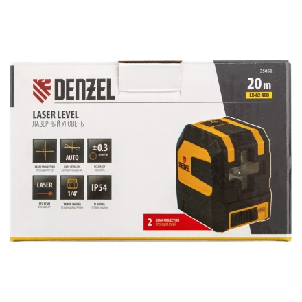 Лазерный уровень LX 02 Red, 20 м, 635 нм, резьба 1/4&quot; Denzel 35056 купить в Кургане