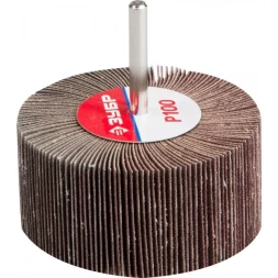 Круг шлифовальный ЗУБР "МАСТЕР" веерный лепестковый, на шпильке, тип КЛО, зерно-электрокорунд нормальный, P100, 40х80мм 36604-100