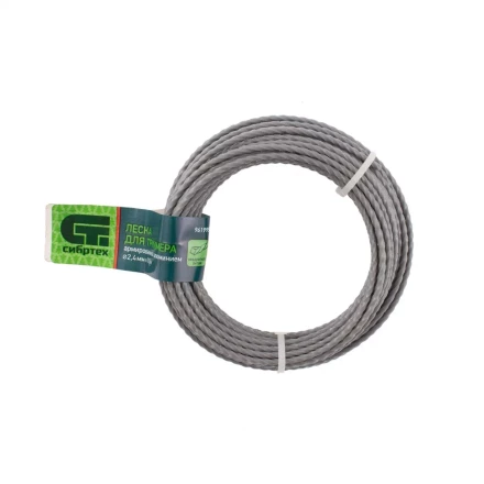 Леска для триммера квадратная витая, армированная алюминием, 2.4 мм х 10 м, Россия Сибртех 961995 купить в Кургане