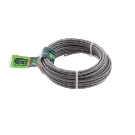 Леска для триммера квадратная витая, армированная алюминием, 2.4 мм х 10 м, Россия Сибртех 961995 купить в Кургане