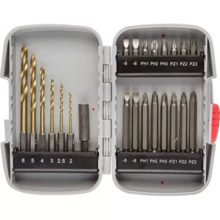 Набор ЗУБР &quot;МАСТЕР&quot;: Насадки для шуруповерта и дрели, биты, биты-сверла, адаптер, 23 предмета 26056-H23 купить в Кургане