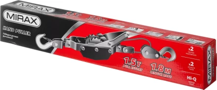 Лебедка ручная рычажная MIRAX, тросовая, 1,5т, 1,8м 43130-1.5 купить в Кургане