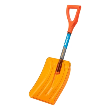 Лопата для уборки снега Сибртех 61673, поликарбонат, 270х360х840 мм, стальной черенок, усиленная купить в Кургане