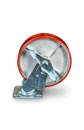 Колесо большегрузное поворотное SCpb 80 200 мм полиуретановое с тормозом (N) 1024153 купить в Кургане