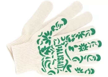 Перчатки садовые х/б, ПВХ узор &quot;летний сад&quot;, 10 класс, PALISAD Россия 67771 купить в Кургане