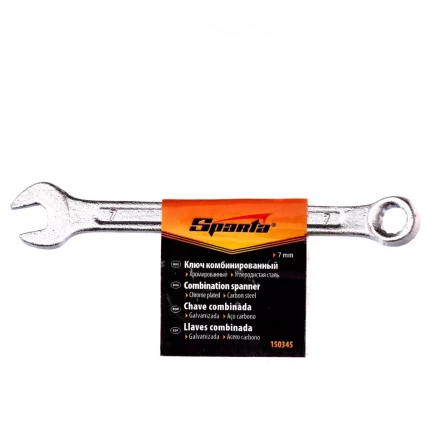 Ключ комбинированный 7 мм хромированный Sparta 150345 купить в Кургане