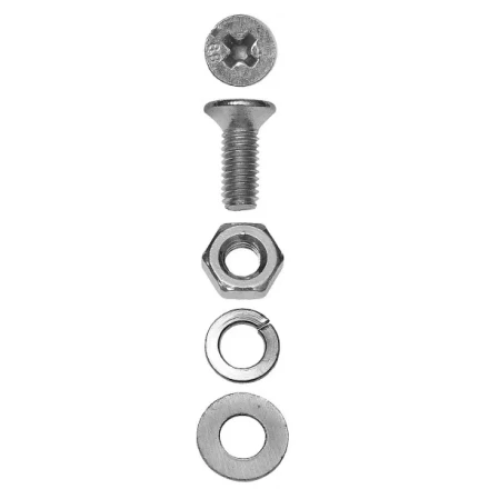 Винт ЗУБР (DIN7985) в комплекте с гайкой (DIN934), шайбой (DIN125), шайбой пруж. (DIN127),  M5x25мм, ТФ6, 14шт. 4-303476-05-025 купить в Кургане