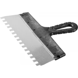 Шпатель ЗУБР "МАСТЕР" ФАСАДНЫЙ, нержавеющее полотно, 300мм, зуб 10х10мм 10078-30-10