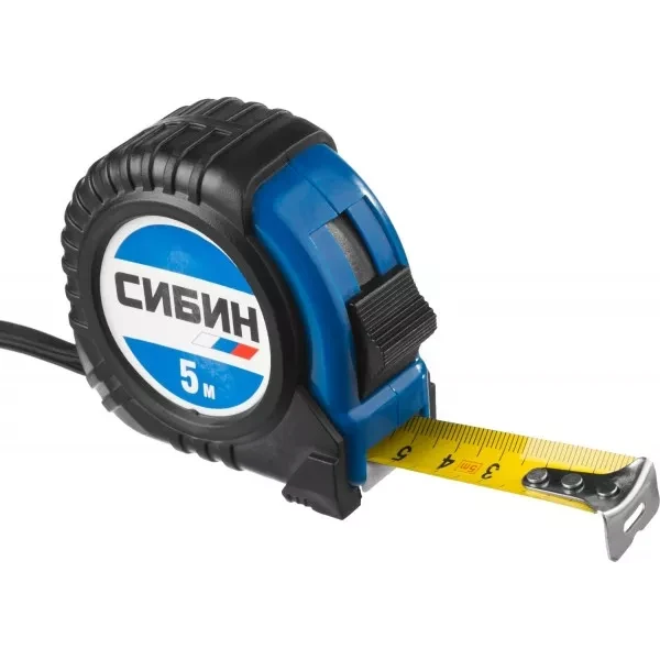 Рулетка СИБИН, обрезиненный пластиковый корпус, 5м/19мм 34019-05-19 купить в Кургане