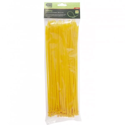 Хомуты 300х3,6 мм пластиковые желтые 100 штук СИБРТЕХ 45509 купить в Кургане