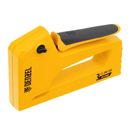 Степлер мебельный Denzel 40214, алюминиевый корпус, тип 53, 6-14 мм, тип 300, 15 мм, тип 500, 15 мм купить в Кургане