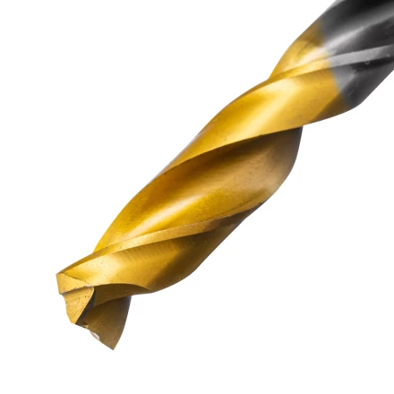 Сверло спиральное по металлу Denzel 9 x 125мм, Р6М5, Golden Tip, многогранная заточка, 718284 купить в Кургане