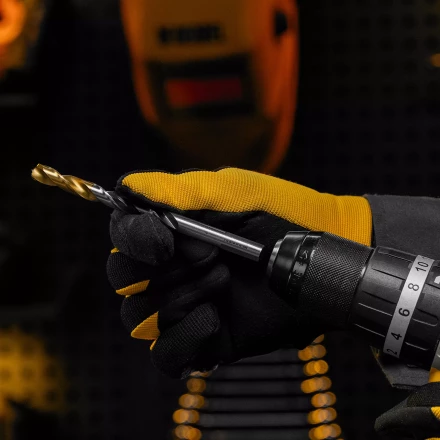 Сверло спиральное по металлу Denzel 9 x 125мм, Р6М5, Golden Tip, многогранная заточка, 718284 купить в Кургане