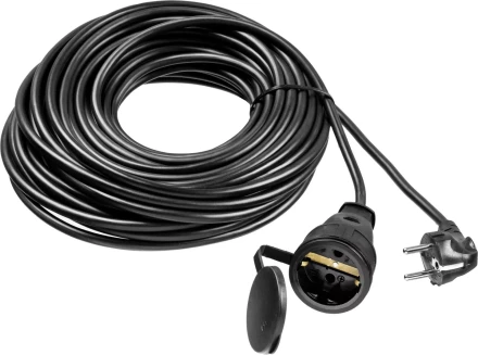 Удлинитель-шнур &quot;ПВС 315-Ш&quot;, 20 м, 3500 Вт, 1 гнездо, IP44, ПВС 3х1,5 мм2, ЗУБР 55020-20 купить в Кургане