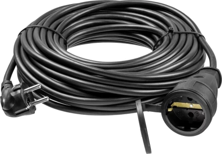 Удлинитель-шнур &quot;ПВС 315-Ш&quot;, 20 м, 3500 Вт, 1 гнездо, IP44, ПВС 3х1,5 мм2, ЗУБР 55020-20 купить в Кургане
