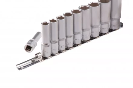 Набор удлиненных торцевых головок 3/8 шестигранные CrV 10 шт 8-19 мм Stels 13604 купить в Кургане