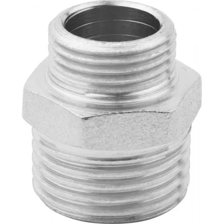 Бочонок ЗУБР "ЭКСПЕРТ" переходной, никелированная латунь, 1/2"-3/8" 51243-1/2-3/8 купить в Кургане