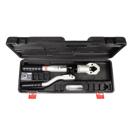 Пресс гидравлический ручной безматричный КВТ ПГРс-240 БМА из алюминиевого сплава с механизмом АСД для опрессовки наконечников до 240 мм2 (101937) купить в Кургане